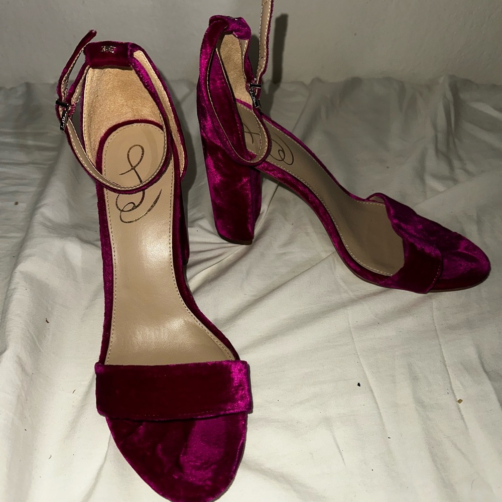 Sam Edelman hot pink Velvet Heels